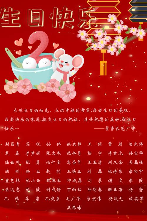 【生日祝福】恭祝2月生日的員工生日快樂(lè)！