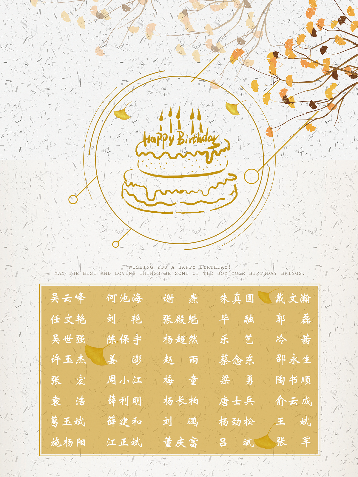 【生日祝?！抗ё?月生日的員工生日快樂(lè)！