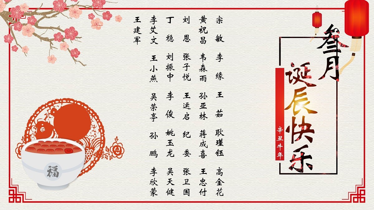 【生日祝?！抗ё?3月生日的員工生日快樂(lè)！
